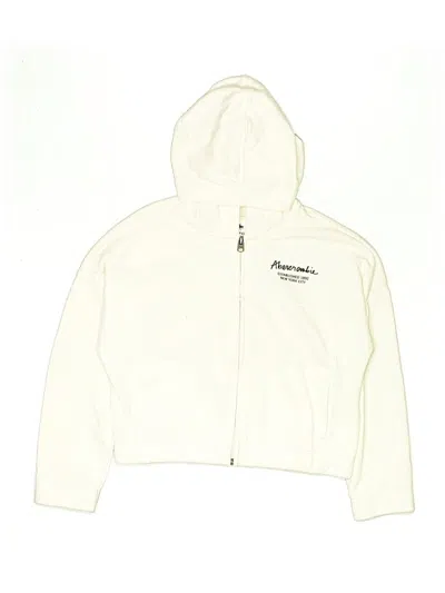 Pre-owned Abercrombie Kids' Zip Up Hoodie In White