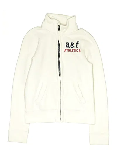 Pre-owned Abercrombie Kids' Zip Up Hoodie In White