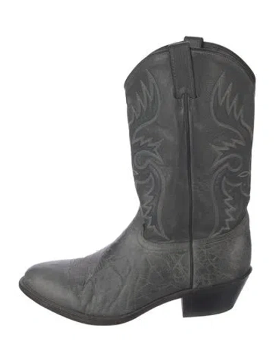 Pre-owned Abilene Leather Western Boots In Black