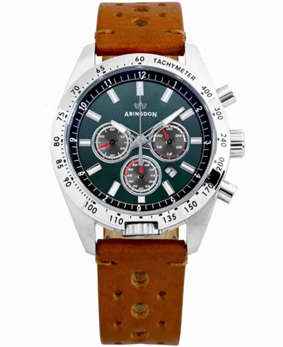 Abingdon Co. Women's Chronograph Jordan Brown Perforated Leather Strap Watch 40mm In Green