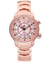 Abingdon Co. Women's Elise Swiss Tri-time Rose Gold-tone Ion-plated Stainless Steel Bracelet Watch 33mm In Rose Gold