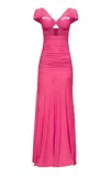 Abiola Olusola Asabi Twisted Bamboo Jersey Maxi Dress In Pink