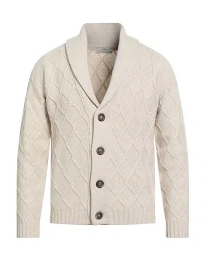 Abkost Man Cardigan Beige Size 42 Merino Wool, Cashmere In Neutral