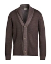 Abkost Man Cardigan Dark Brown Size 44 Virgin Wool