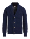 Abkost Man Cardigan Midnight Blue Size 44 Merino Wool, Cashmere