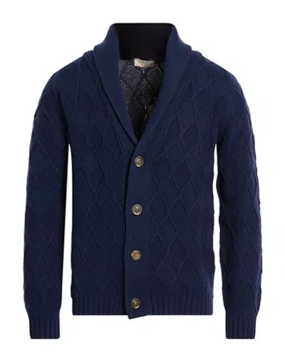 Abkost Man Cardigan Midnight Blue Size 44 Merino Wool, Cashmere