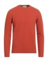 Abkost Man Sweater Rust Size 42 Virgin Wool In Red