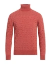 Abkost Man Turtleneck Brick Size 42 Virgin Wool In Red