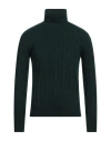 Abkost Man Turtleneck Dark Green Size 36 Cashmere, Merino Wool