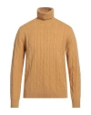 Abkost Man Turtleneck Mustard Size 46 Cashmere, Merino Wool In Yellow
