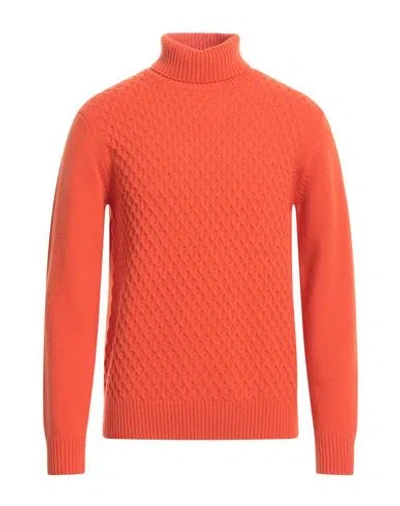 Abkost Man Turtleneck Orange Size 42 Virgin Wool