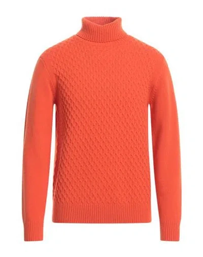 Abkost Man Turtleneck Orange Size 42 Virgin Wool In Orange