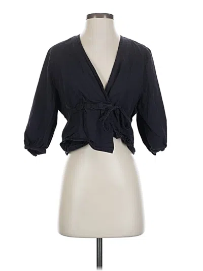Pre-owned Able 3/4 Sleeve Blouse In Black