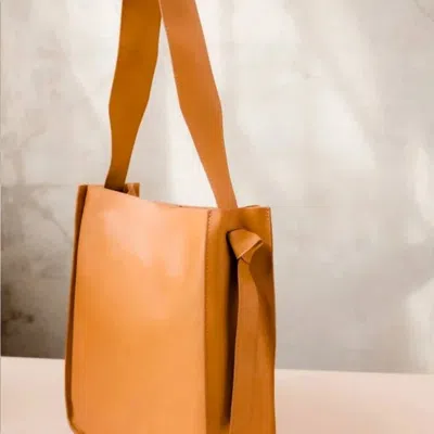 Able Addison Knotted Tote In Cognac In Green