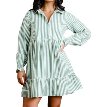 Able Aleesha Swing Dress In Green Cabana In Multi