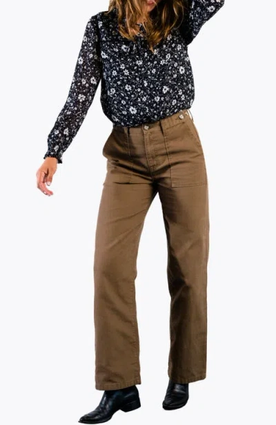 Able Amanda Utility Wide Leg Pant In Dark Olive