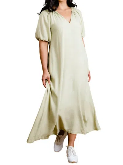 Able Amari Puff Sleeve Maxi Dress In Pear In Green