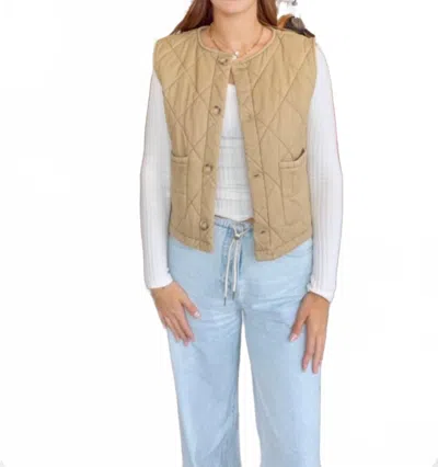 Able Amelia Quilted Vest In Taupe In Neutral