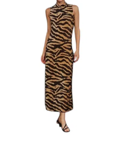 Able Animal Sleeveless Maxi Dress In Zebra Print In Animal Print