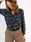 Able Annette Tie Blouse In Black/white Floral