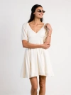 Able Arden Ruched Mini Dress In White