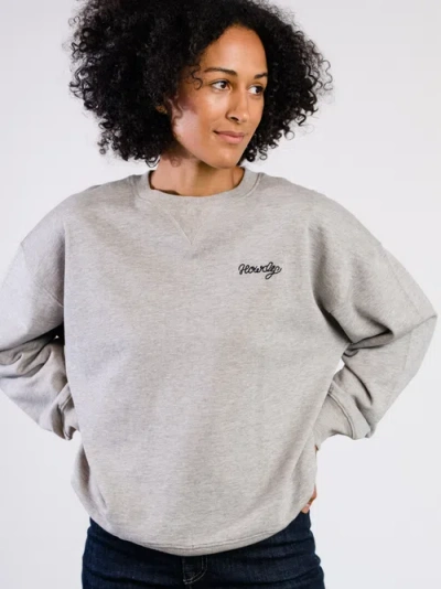 Able Ashlee "howdy" Sweatshirt In Heather Grey