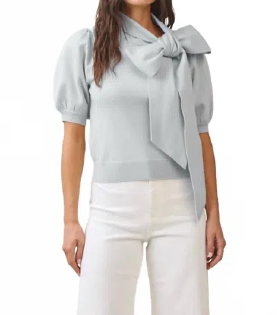 Able Bailey Bow Sweater Top In Sky In Gray