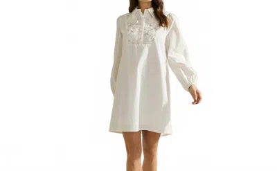 Able Balloon Contrast Dress In White