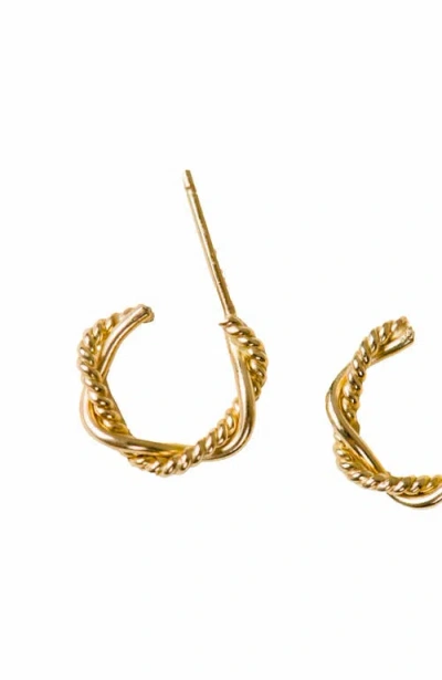 Able Braided Mini Hoops In Goldilled