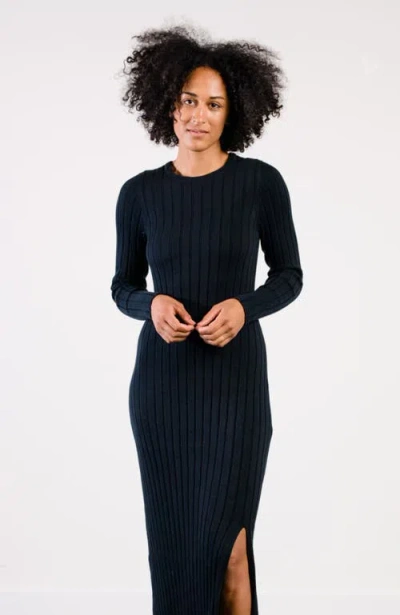 Able Bridget Knit Midi Dress In Black