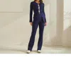 Able Button Front Sweater Top & Pants Set In Blue In Blue