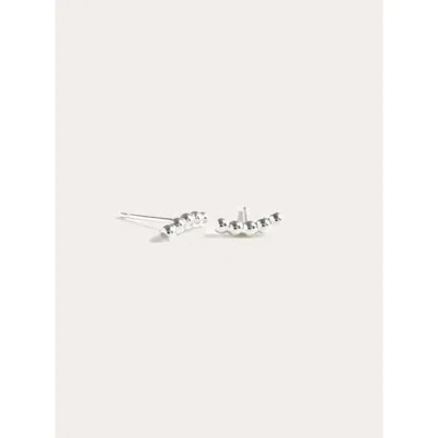 Able Caesar Stud Earrings Silver In Metallic