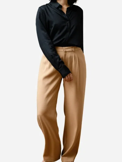 Able Claire Crepe Wide Pant In Camel
