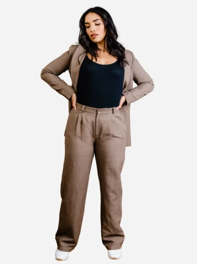 Able Claire Linen Pant In Driftwood