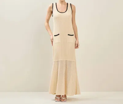 Able Contrast Trim Knit Maxi Dress In Natural In Neutral
