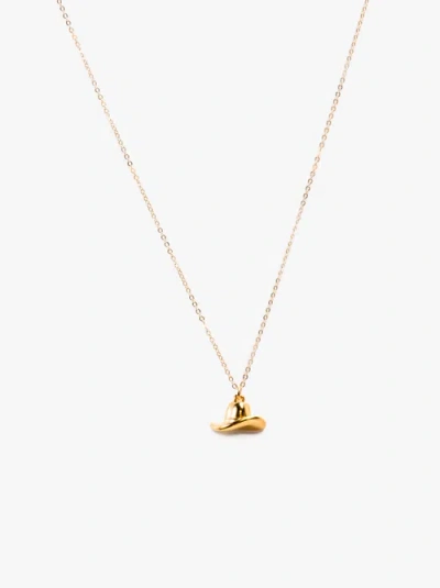 Able Cowboy Hat Necklace In Gold