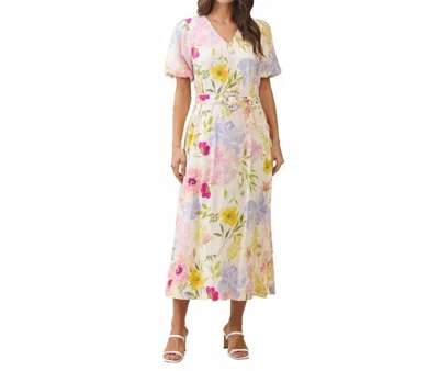 Able Della Belted Maxi Dress In Floral In Multi