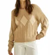 Able Diamond Pullover Sweater In Taupe In Brown