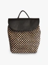 Able Elsa Basketweave Backpack In Black/tan