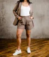Able Esme Linen Short In Driftwood In White