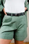 Able Esme Linen Short In Green In Green