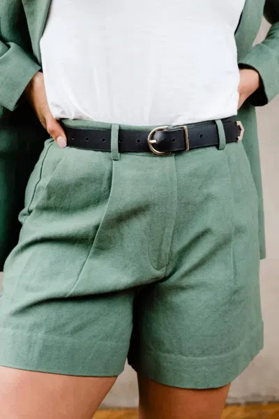 Able Esme Linen Short In Green