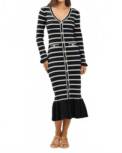 Able Esther Dress In Black Stripe