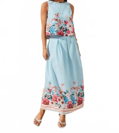 Able Floral Fields Skirt Set In Blue