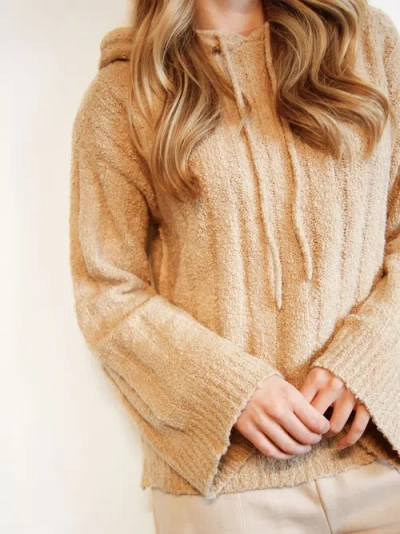 Able Harlow Boucle Jumper Hoodie In Camel