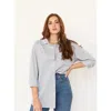 Able Harris Oversized Button Down Shirt In Blue/white Stripe