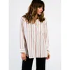 Able Harris Oversized Button Down Shirt In Nutmeg Stripe
