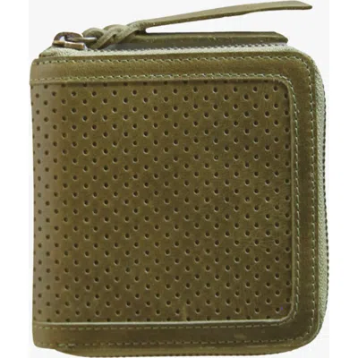 Able Helina Small Zip Around Wallet In Perforated Moss
