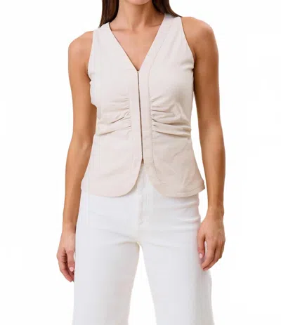 Able Hook & Eye Sleeveless Stretchy Top In Beige