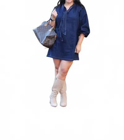 Able Katlyn Dress In Denim In Blue
